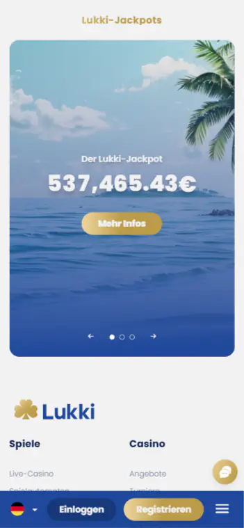 Lukki Casino App Interface